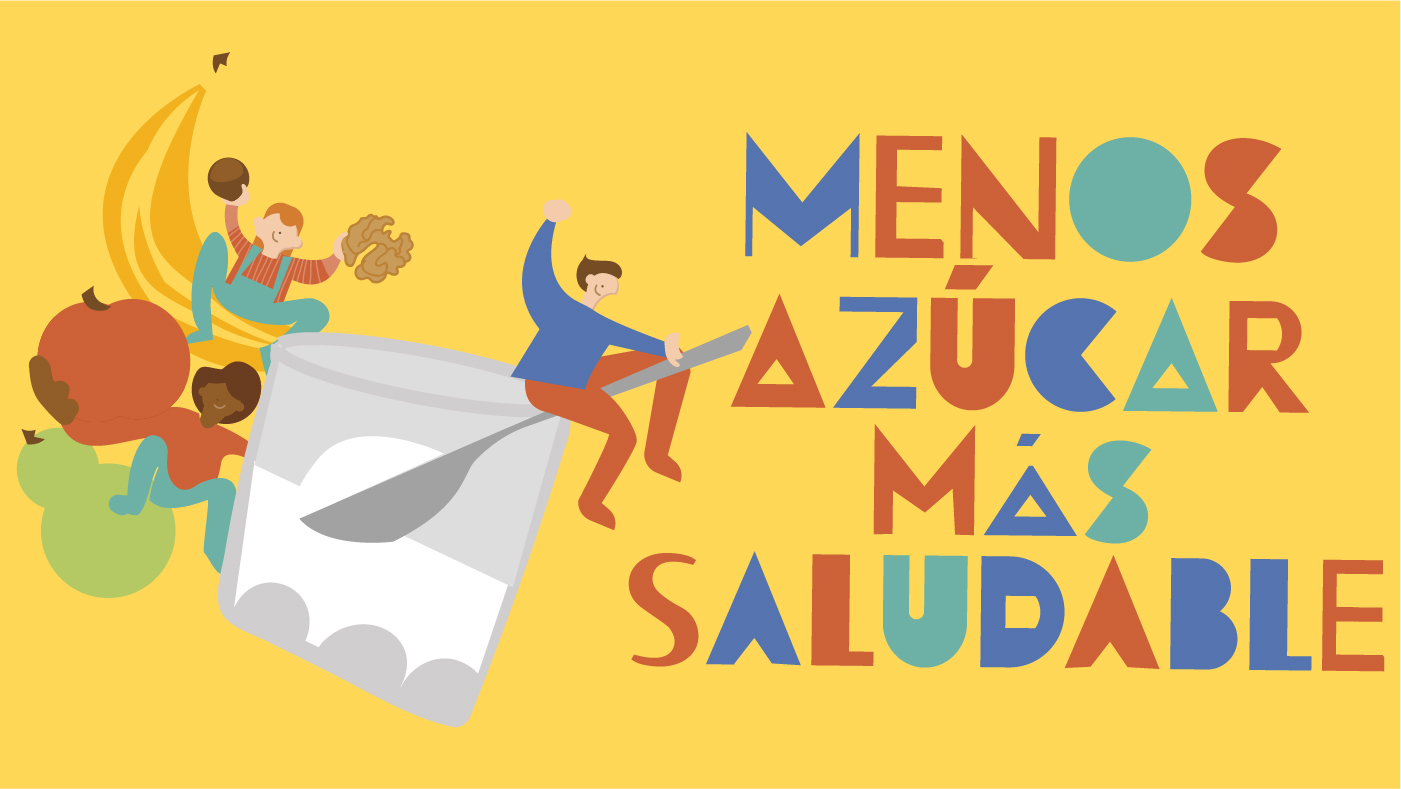 Sara Villanueva diseño e ilustración campaña "Menos azúcar más saludable"